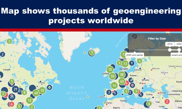 Map shows thousands of geoengineering projects …