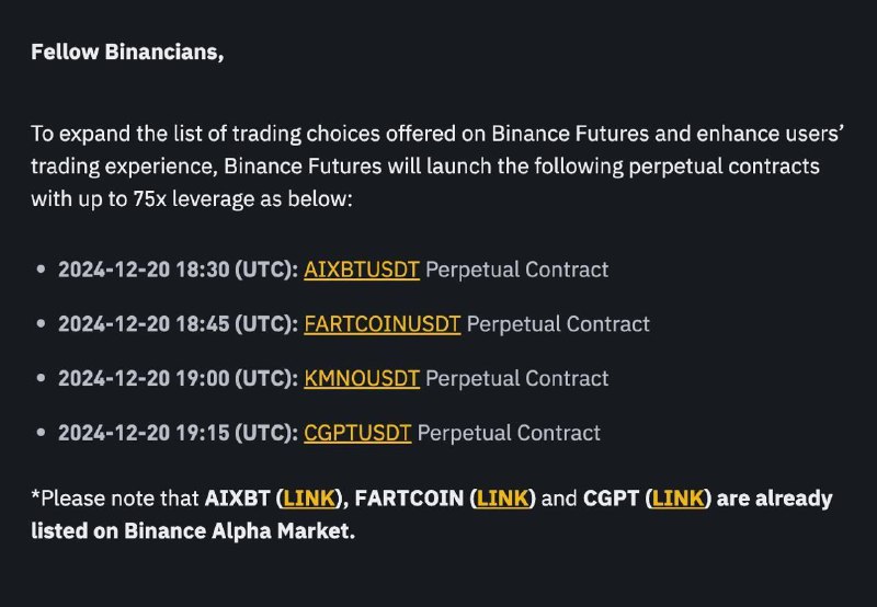 **$CGPT** **on Binance Futures**