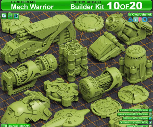 **Mega Pack Sci-Fi Hard Surface KITBASH …