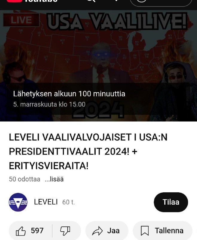 Jos vaalit ja leveli resonoi..