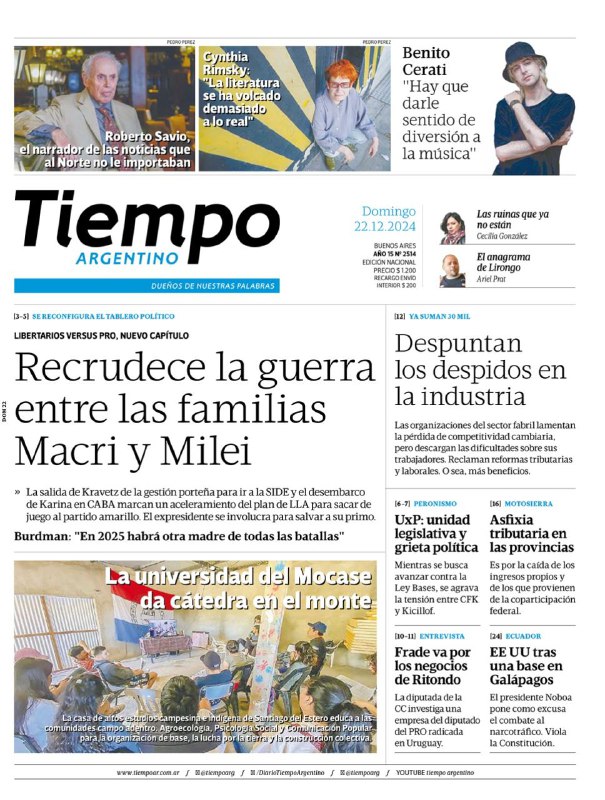 Esta es la tapa de Tiempo …