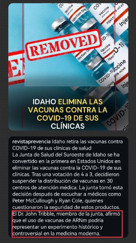 EL ESTADO DE IDAHO ELIMINÓ VACUNAS …