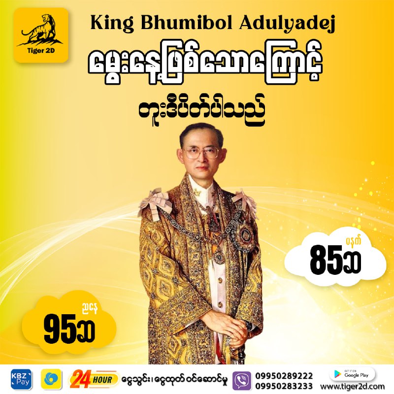 King Bhumibol adulyadej မွေးနေ့ဖြစ်သောကြောင့် တူးဒီပိတ်ပါသည်