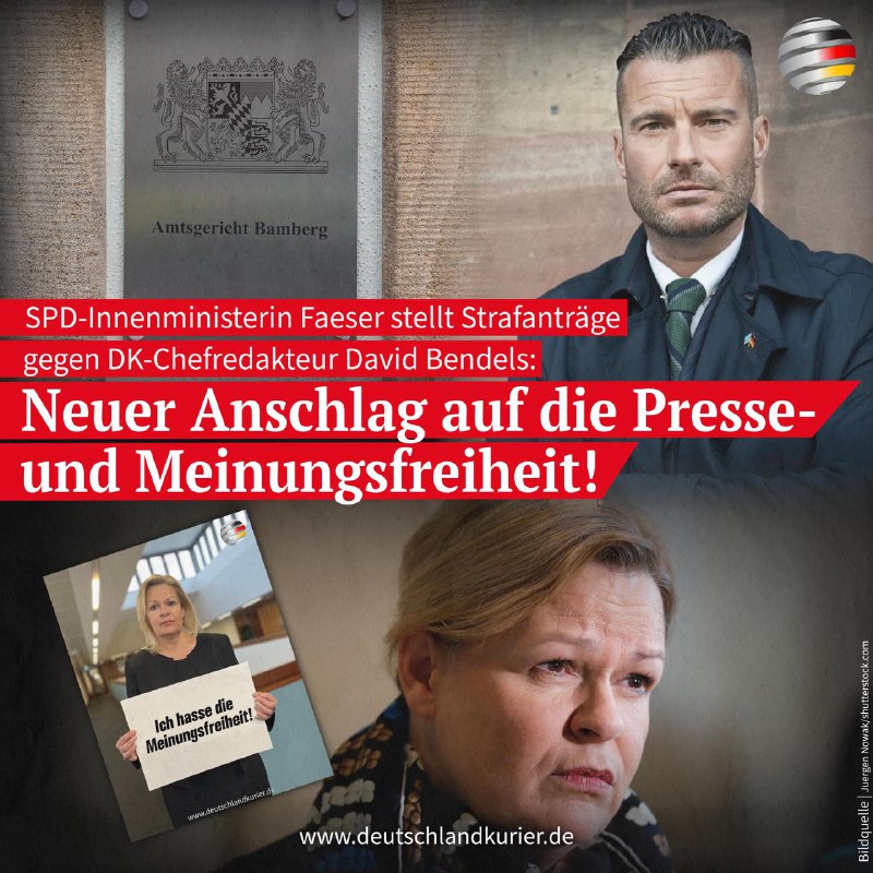 **SPD-Innenministerin Faeser stellt Strafanträge gegen DK***🇩🇪***-Chefredakteur …