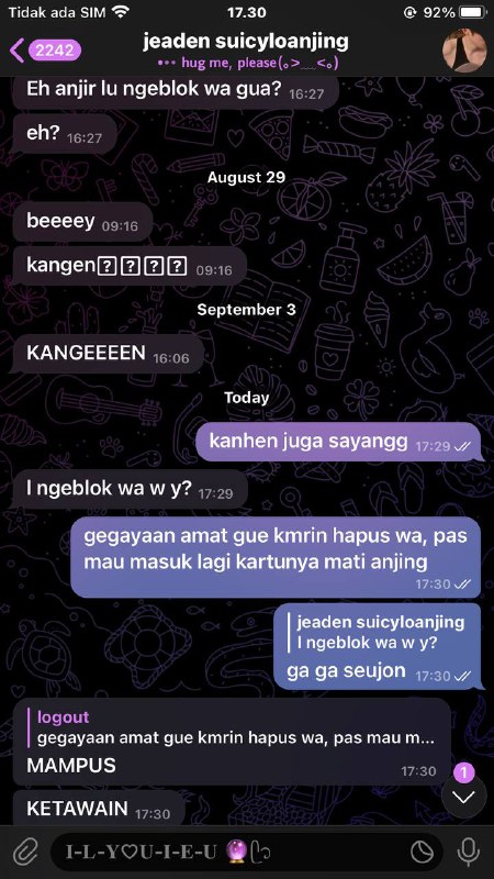 pada seujon gue ngeblock wa nya