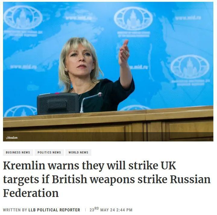 ***☝️***Kreml varuje, že pokud britské zbraně …