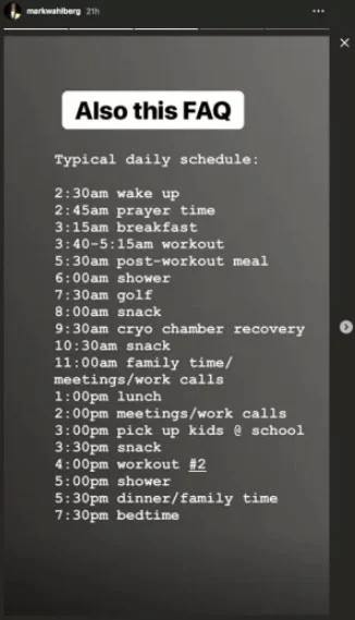 Как вам такой "typical daily schedule"?