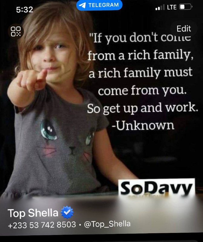 Top Shella is verified on telegram …