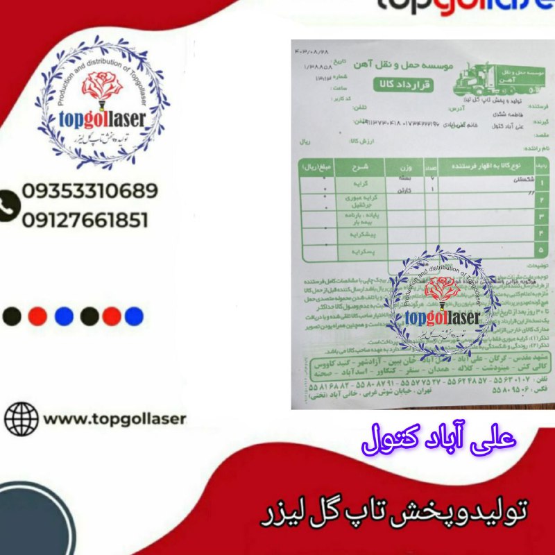 فرستنده :تولیدوپخش(تاپ گل لیزر)