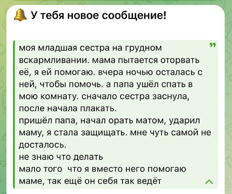 «Мой отец бьет маму. Я одна …