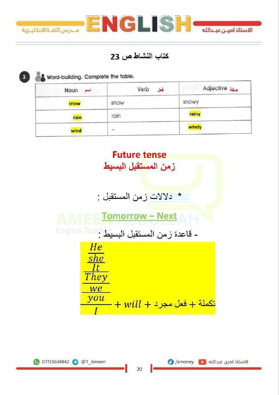 مدرس اللغة الانكليزية