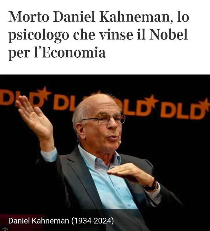 Nobel per L'ECONOMIA a uno psicologo