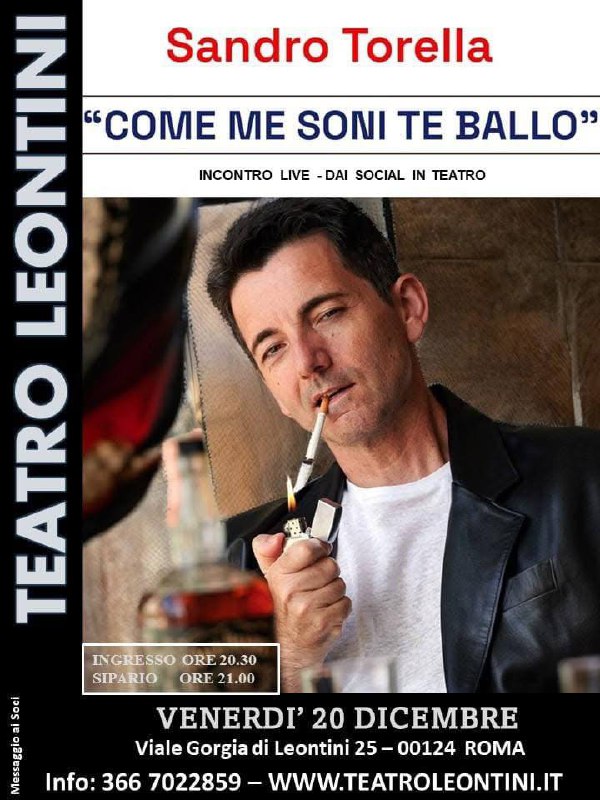 Venerdì 20 al teatro Leontini (Roma …