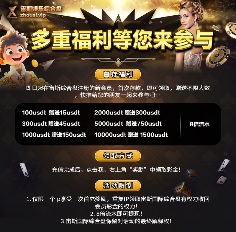 即日起在宙斯综合盘注册的新会员，首次存款，即可领取，赠送不限人数，快推给您的朋友一起来参与吧~~