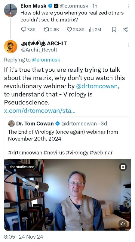 Can Elon Musk question Virology?
