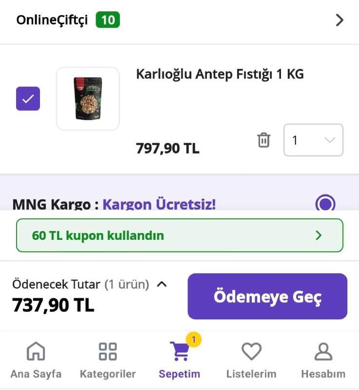 *****🔥*** Karlıoğlu Antep Fıstığı 1 KG