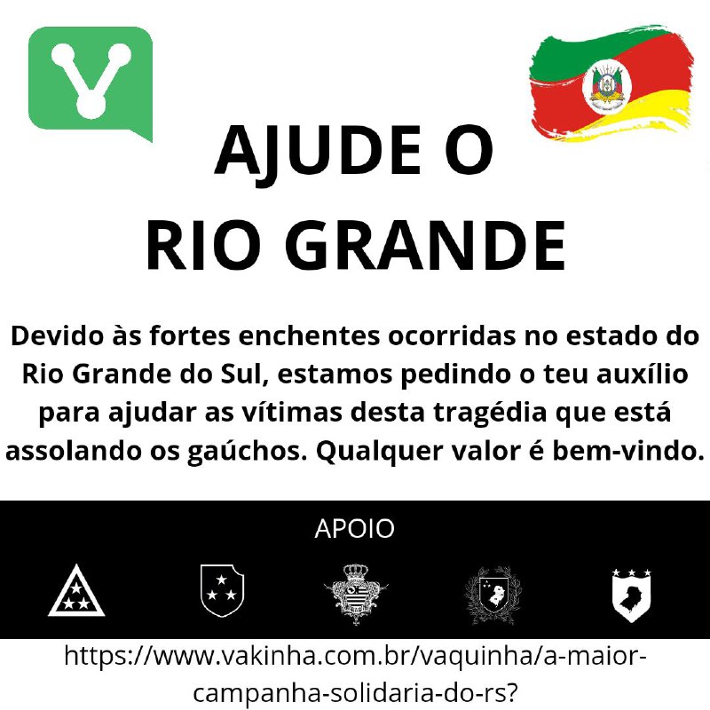 ***🟩******🟥******🟨*****AJUDE O RIO GRANDE**