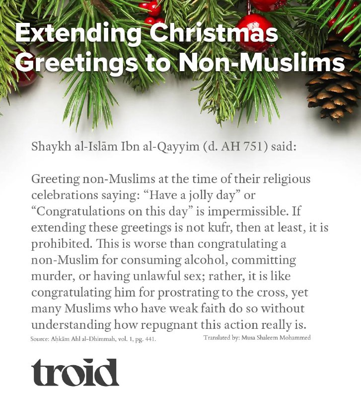 **Extending Christmas Greetings to Non-Muslims** - …