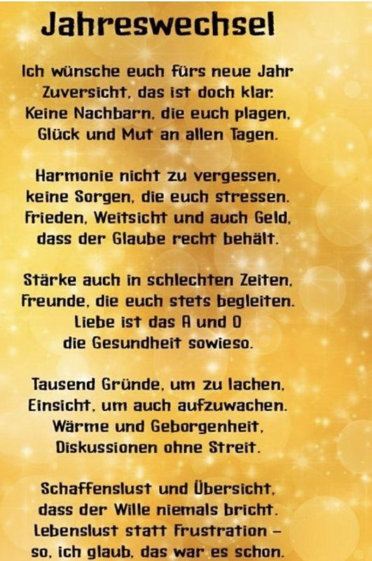 Kommt alle gut in das neue …
