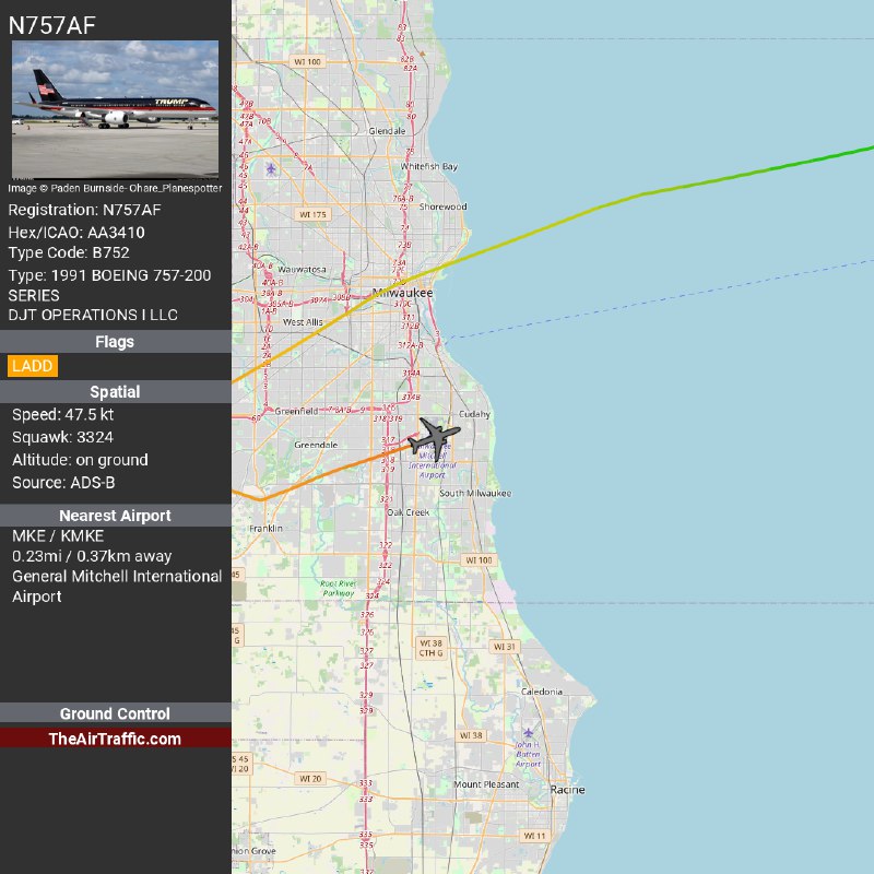 757AF Landed in Milwaukee, Wisconsin, United …