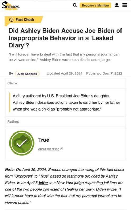 Ashley Biden confirmed the leaked Diary …