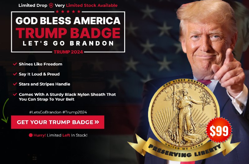 ***?*** FINAL 8 HOURS ALERT! ONLY 50 TRUMP LIBERTY BADGES LEFT! ***?***