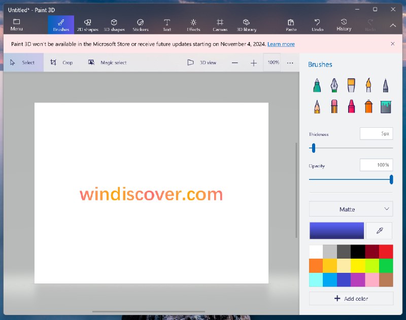 [**Paint 3D 应用将于数小时后从 Microsoft Store 下架**](https://windiscover.com/posts/paint-3d-will-be-unavilable-on-microsoft-store-later-today.html)