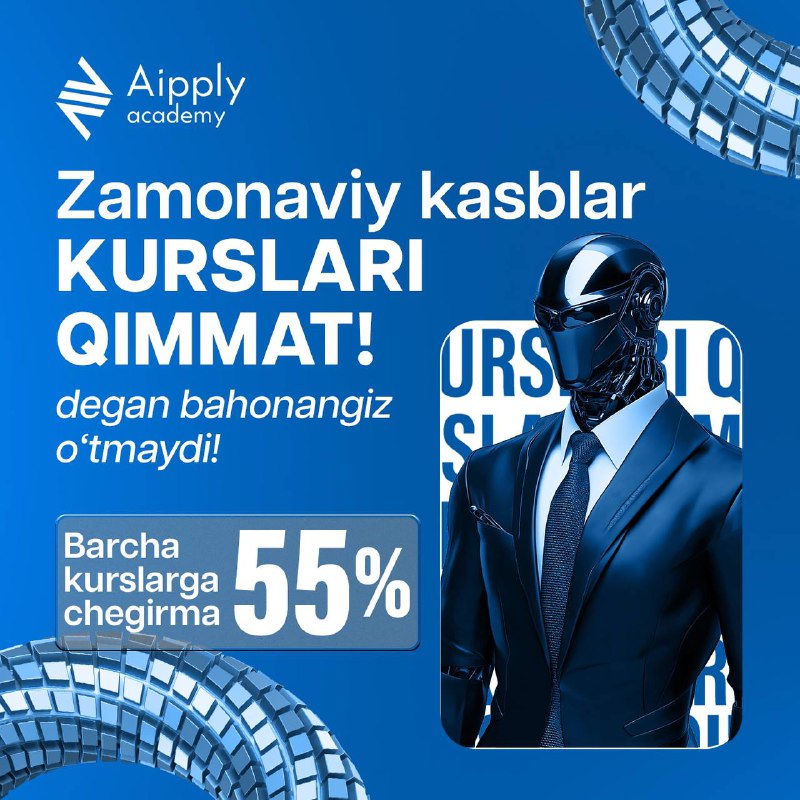 Barcha kurslarga 55% chegirma!