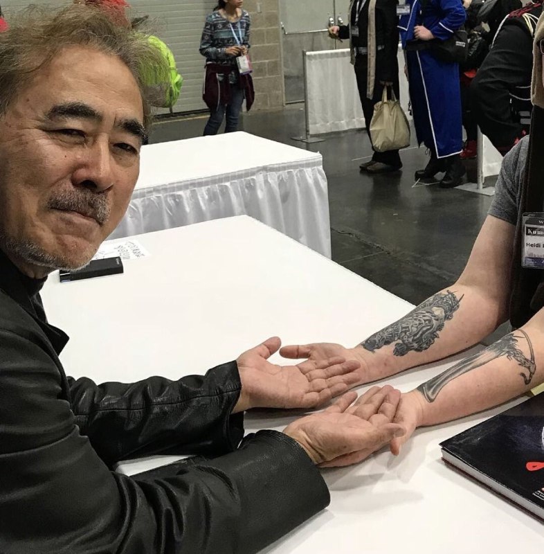 Yoshitaka Amano meeting a fan with …