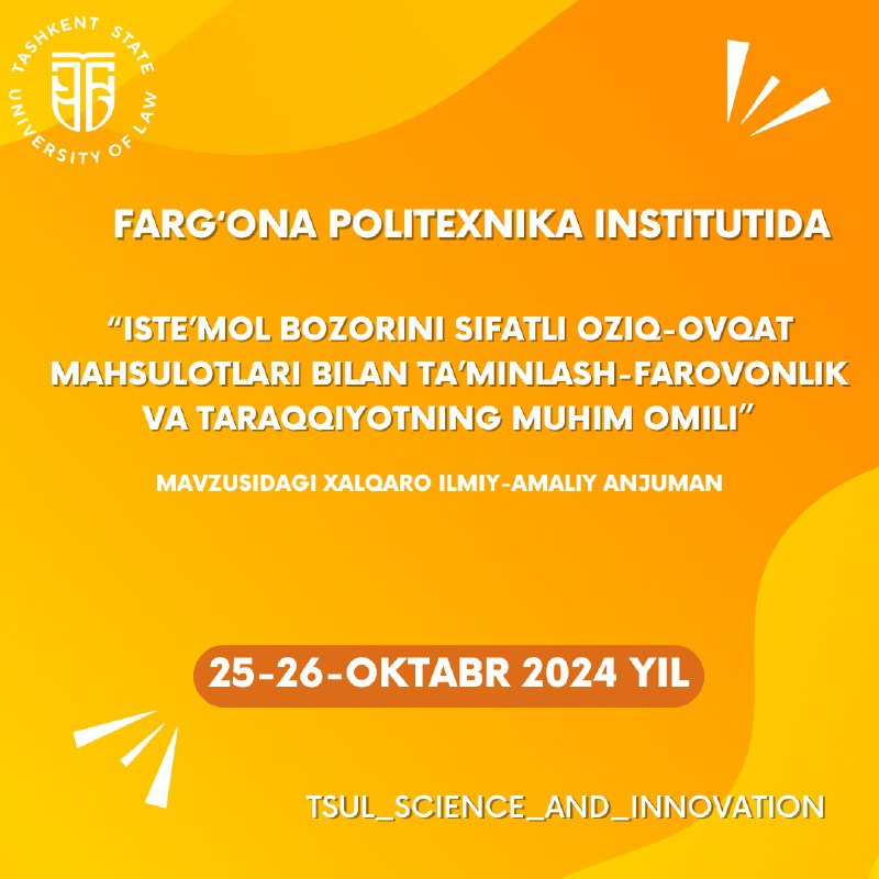 ***📣******📣******📣*** Farg‘ona politexnika institutida 2024-yil 10-oktabr …