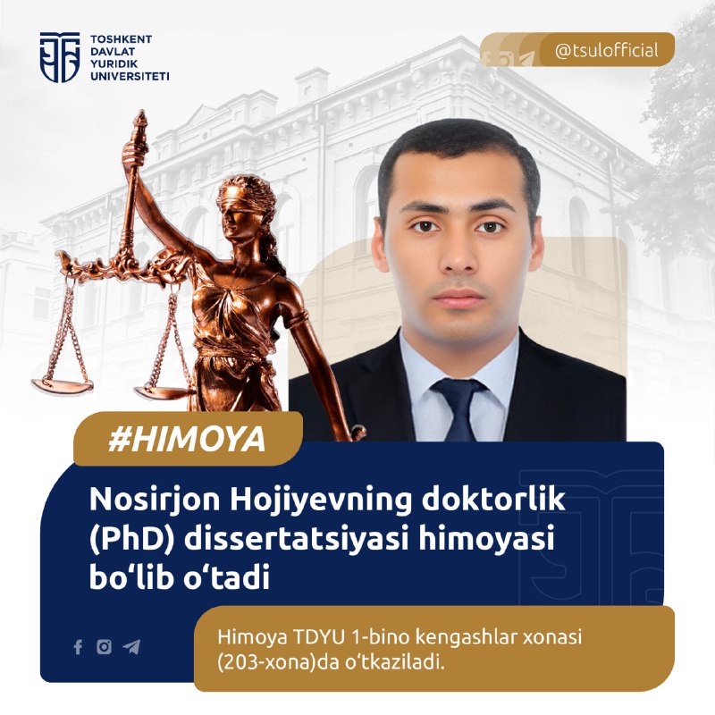 ***👨‍🏫******👩‍🏫*** • Nosirjon Hojiyevning doktorlik (PhD) …