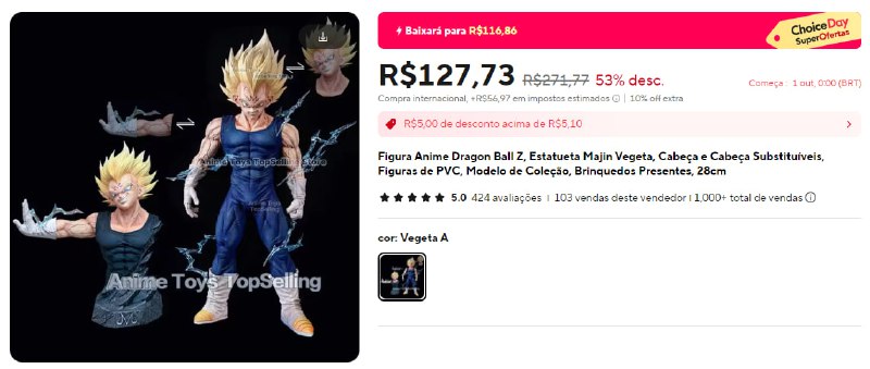 INCRÍVEL ACTION FIGURE DO MAJIN VEGETA …