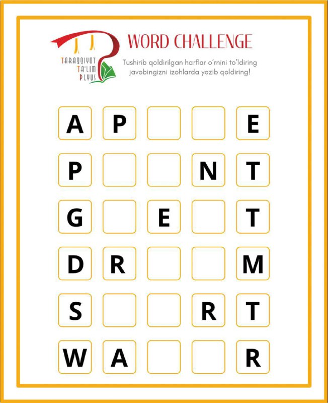 **WORD CHALLENGE**