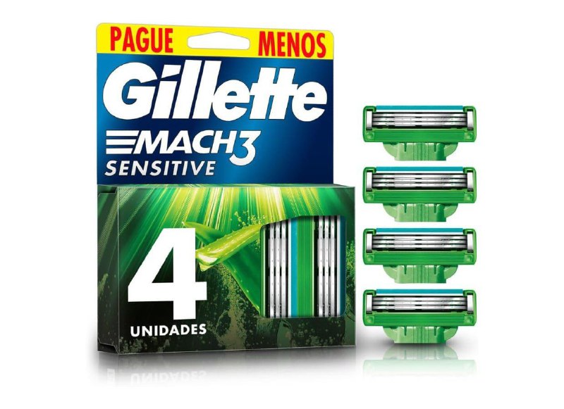 4 un. Cargas Gillette Mach3 Sensitive