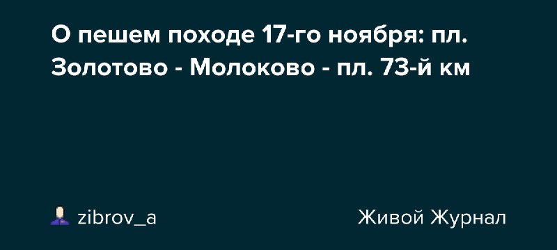 Комментарий про поход 17-го ноября -