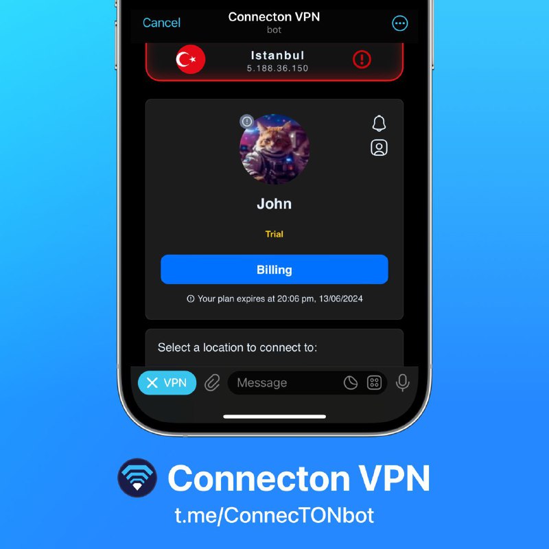 [**Connecton VPN**](https://t.me/tapps_bot/center?startapp=app_connectonvpn-title285) **— Secure your digital …