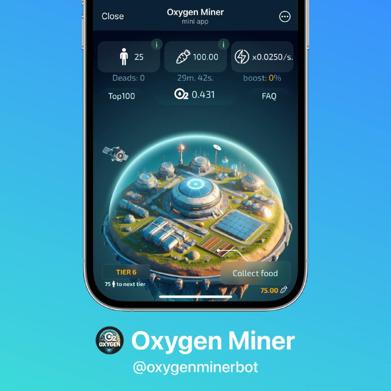 [**Oxygen Miner**](https://t.me/tapps_bot/center?startapp=app_oxygenminer-title397) **— Collect tokens in …