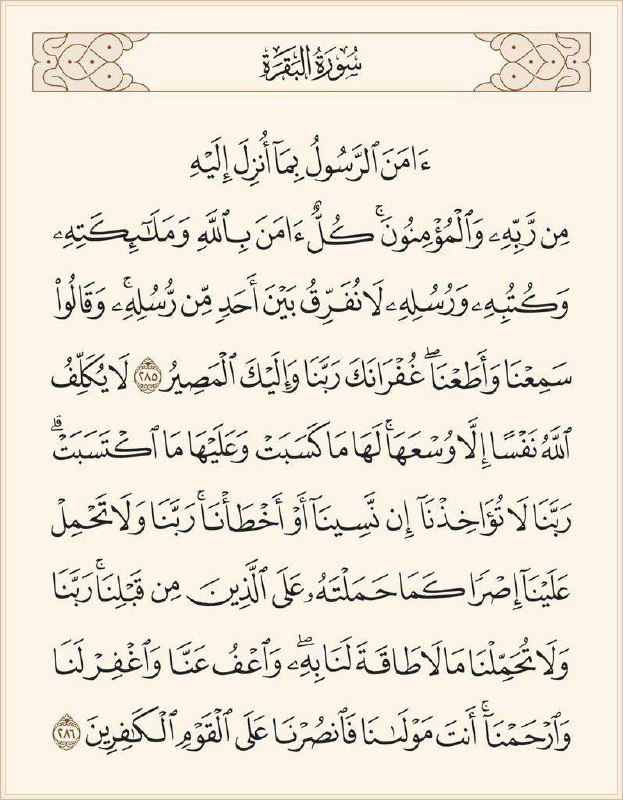 حافظوا على قراءتها كل ليله ، …