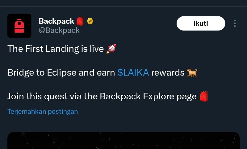 *****🌑***** **Backpack** **$LAIKA** **Airdrop Event**