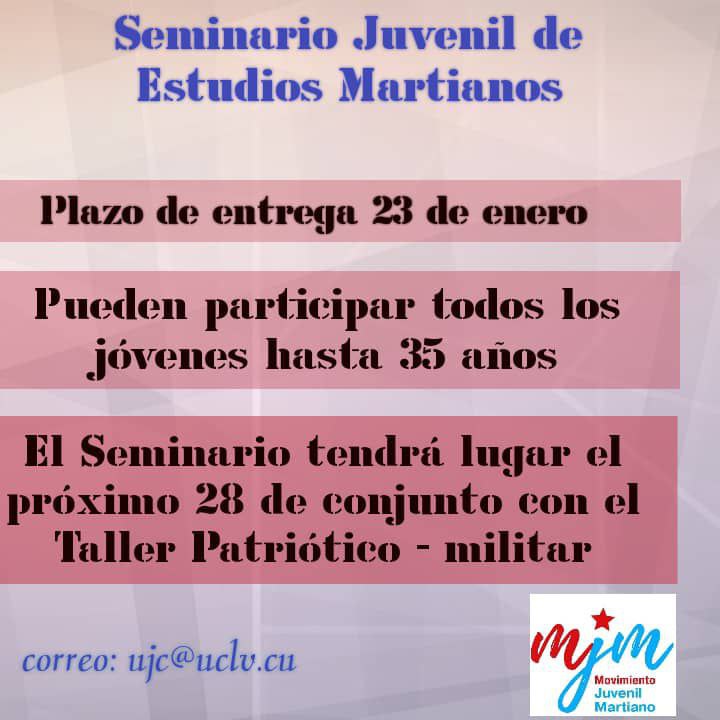 El Movimiento Juvenil Martiano les recuerda …