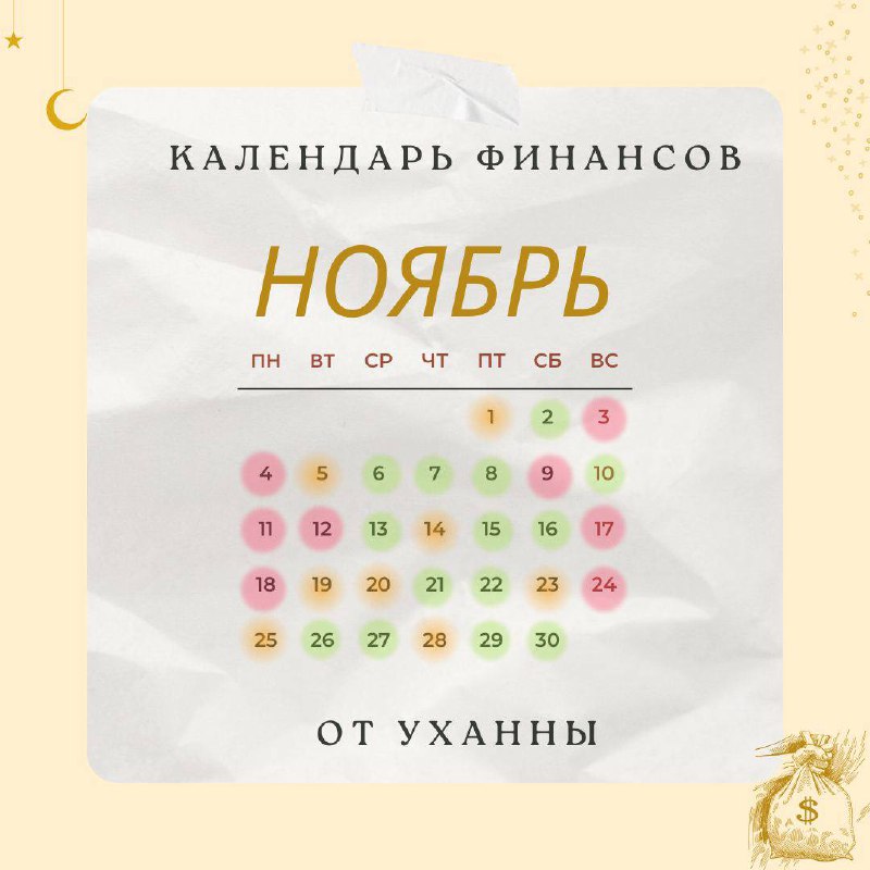 ***🪙*** **Календарь финансов на НОЯБРЬ**.