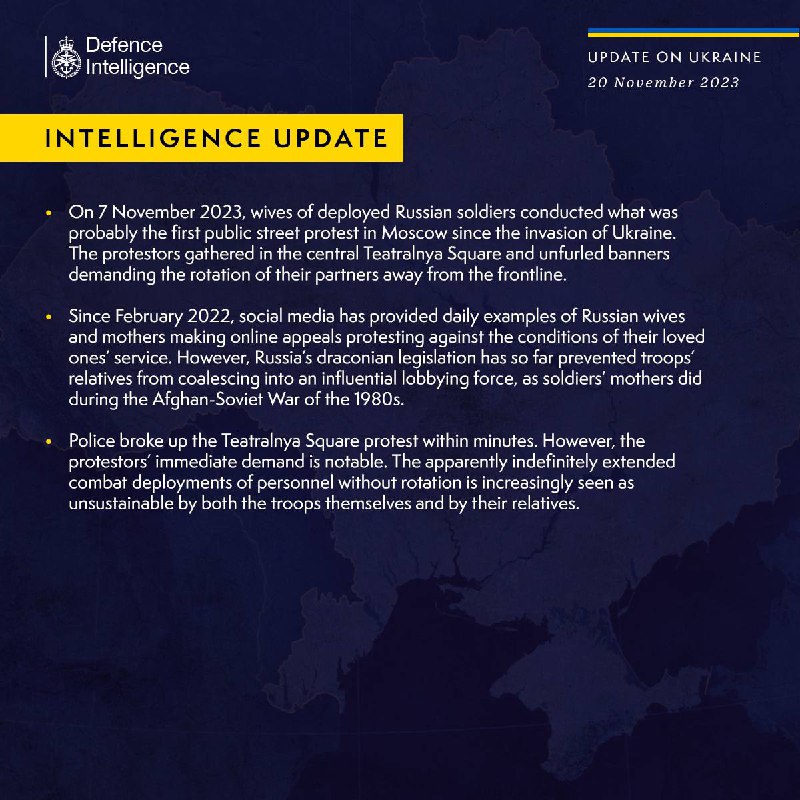 Latest Defence Intelligence update on the …