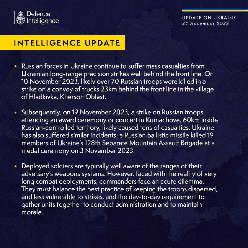 Latest Defence Intelligence update on the …