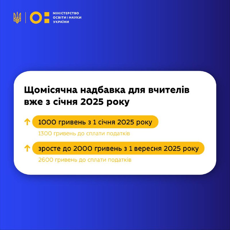 **Уже з січня 2025 року вчителі …