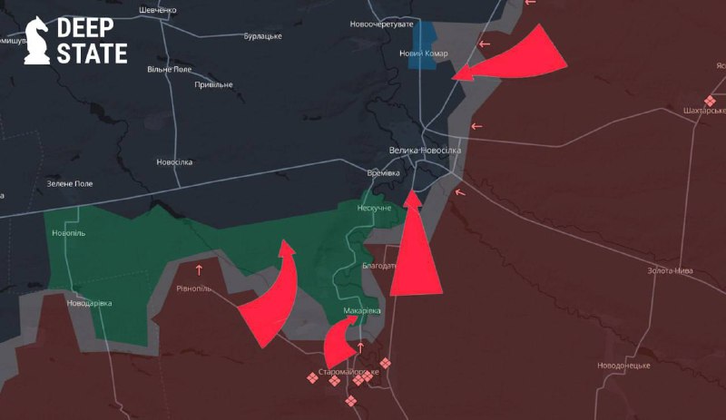 Ситуація навколо Великої Новосілки від [DeepState](https://t.me/DeepStateUA)