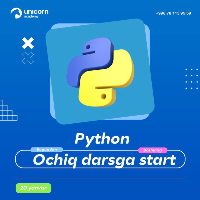 Python dasturlash tili bo‘yicha ochiq dars! …