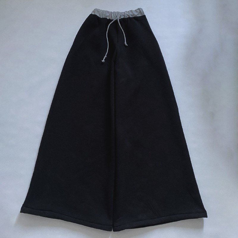 black basic wide pants