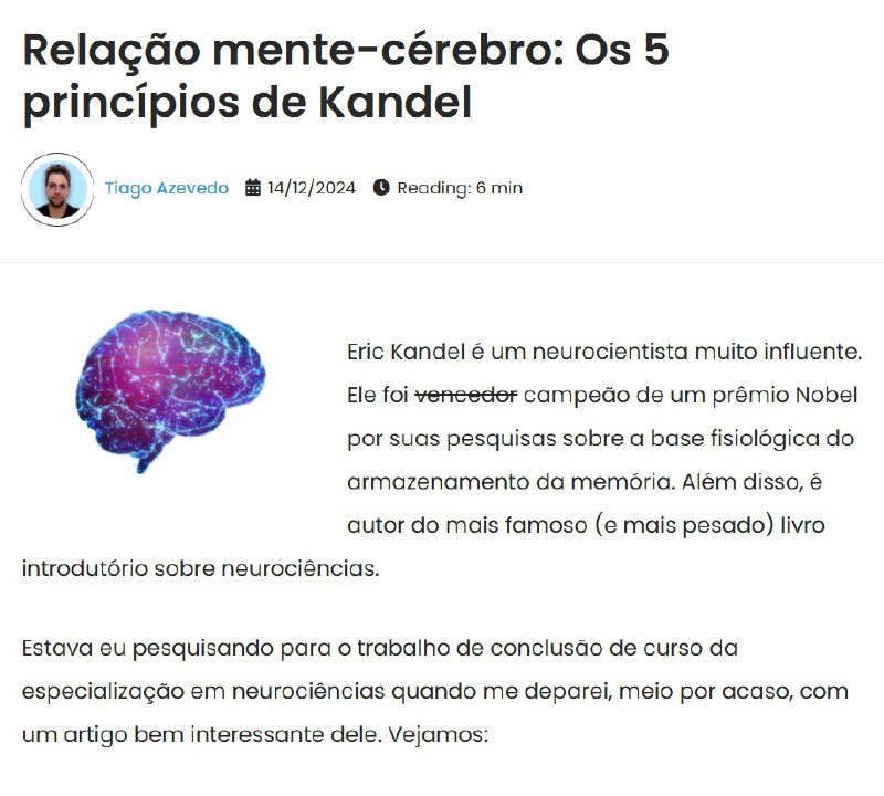 Demorou, mas saiu texto novo (daqueles …