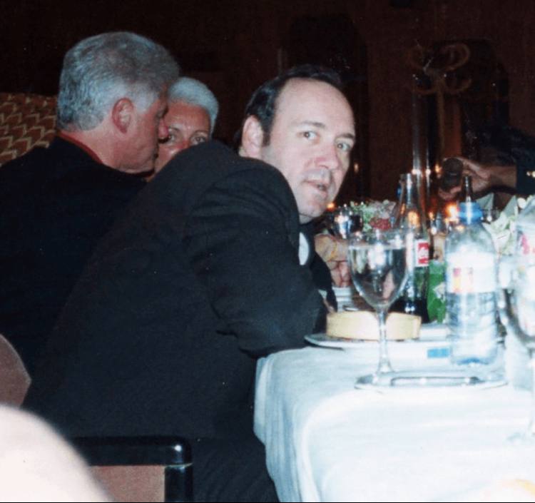 Kevin Spacey with Bill Clinton during …