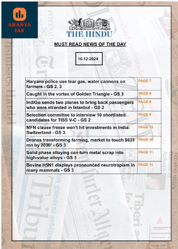 THE HINDU : Must Read Headlines …